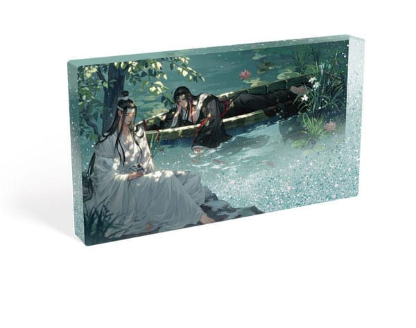 Grandmaster of Demonic Cultivation bloc acrylique à paillettes Wei Wuxian & Lan Wangji Lotus Pond 17 x 10 cm