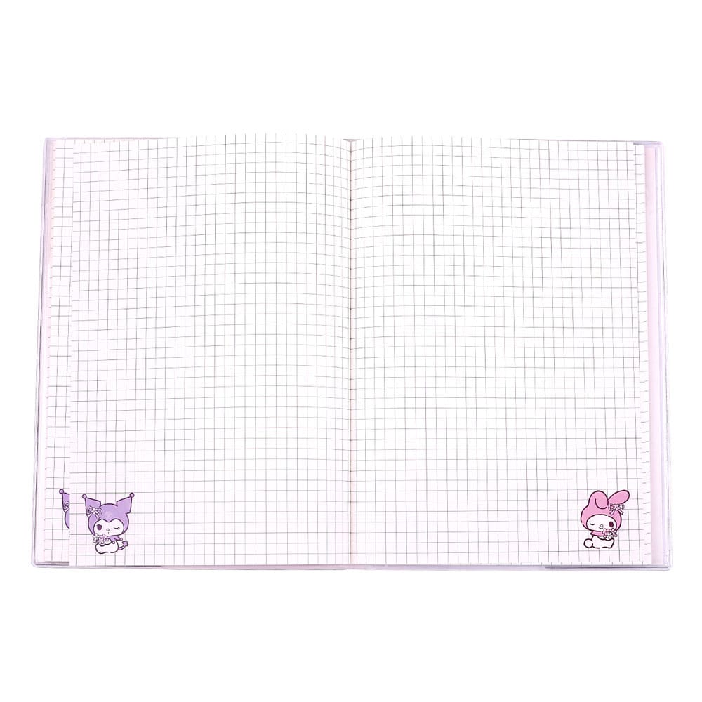 Sanrio carnet Kuromi & My Melody Pastel Flower Holographic Checkered