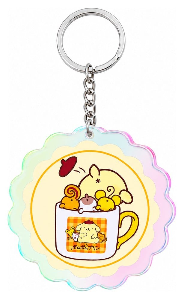 Sanrio Porte-clés en acrylique Pompompurin 30th Anniversary Squishy Cute Purin 02