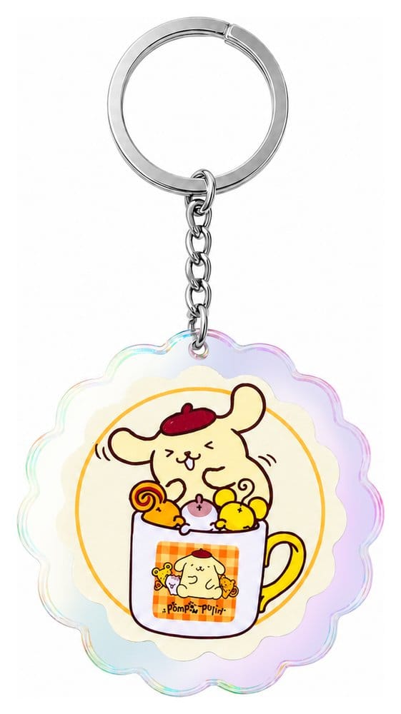 Sanrio Porte-clés en acrylique Pompompurin 30th Anniversary Squishy Cute Purin 01