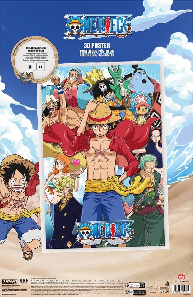 One Piece Poster 3D Group Fishman Island 38 x 58 cm