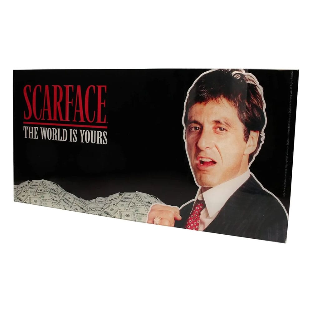 Scarface Affiche en verre The World Is Yours (Black Background) 60 x 30 cm