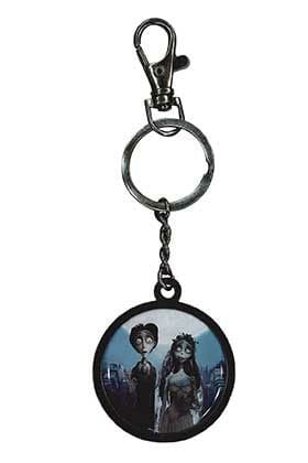 Les Noces Funèbres porte-clés métal Couple & Logo 7 cm