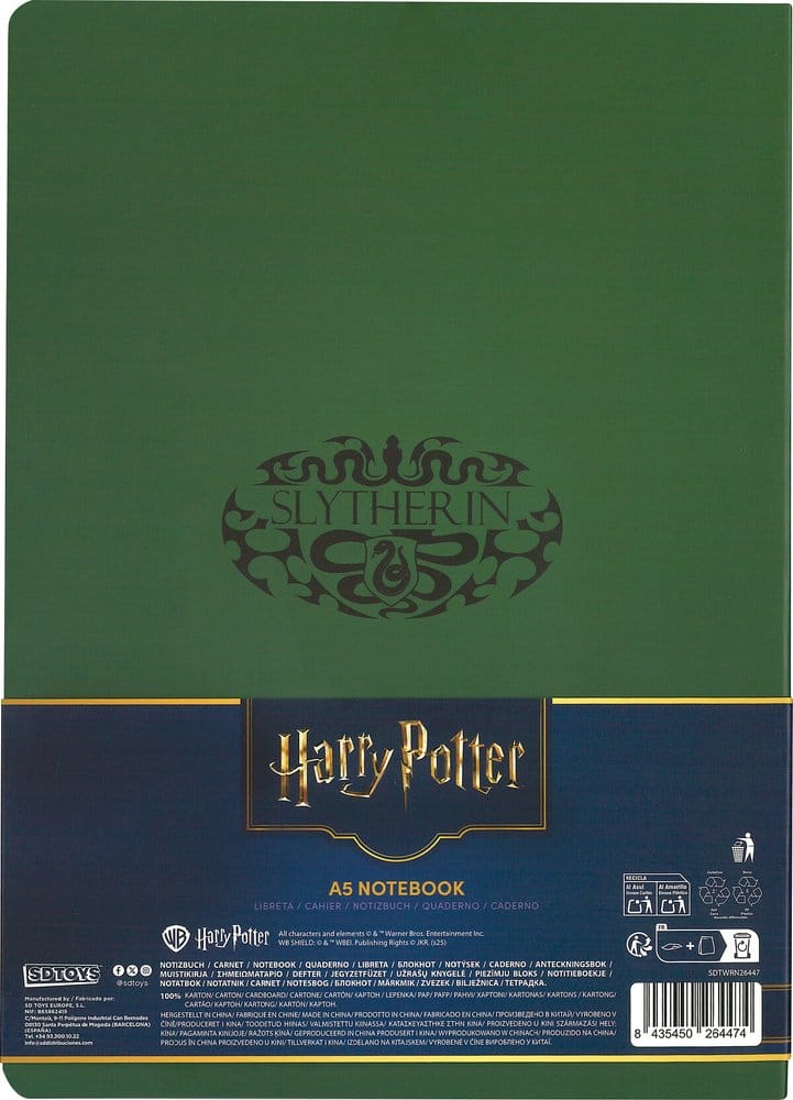Harry Potter carnet couverture souple Serpentard 21 cm