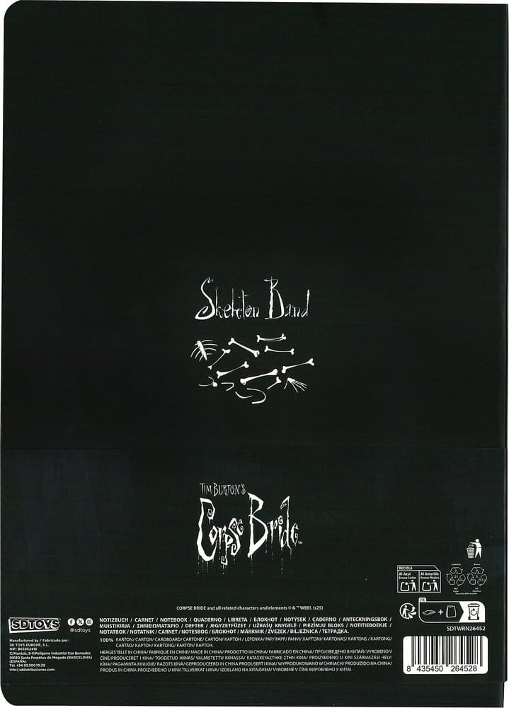 Corpse Bride carnet couverture souple Squelette ver. B 21 cm