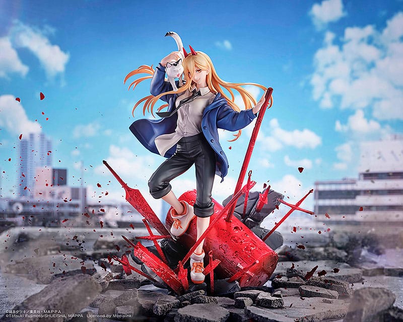 Chainsaw Man statuette 1/7 1/7 Power & Meowy 28 cm
