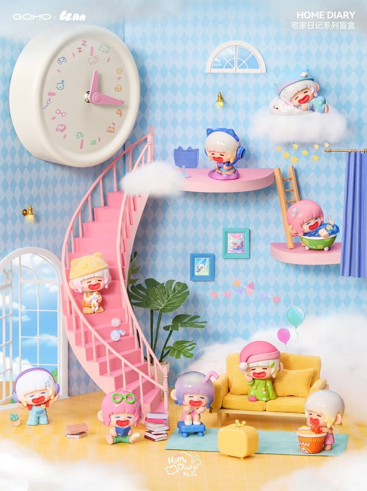 Original Character pack de 8 boîte-mystère figurines Lazy Home Diary 9 cm