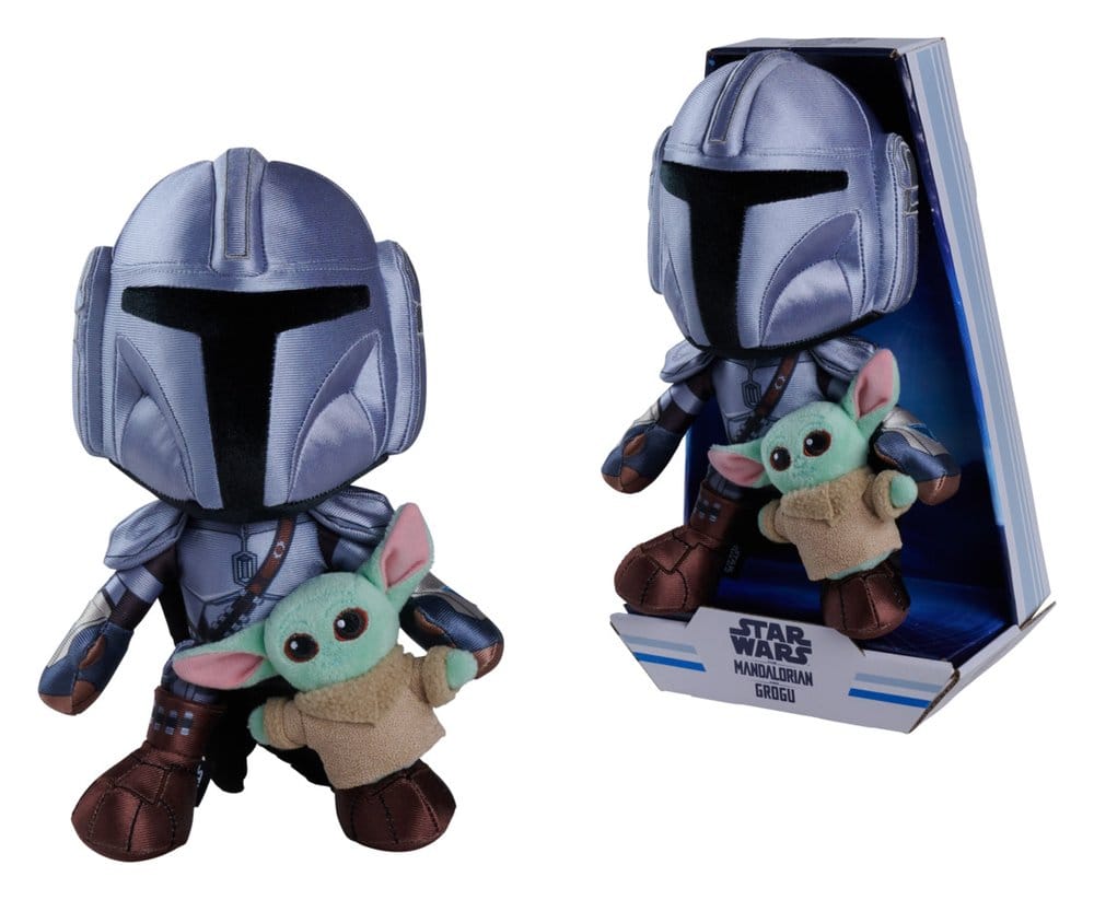 Star Wars Mandalorian peluche Mandalorian & Mini Grogu 25 cm