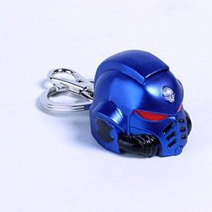 Warhammer 40K porte-clés métal Space Marine Primaris Helmet Ultramarine