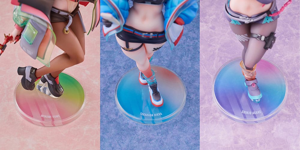 Gridman Universe pack 3 statuetten PVC 1/7 Rikka Takarada, Akane Shinjo, Yume Minami: Dreamy Divas Ver.