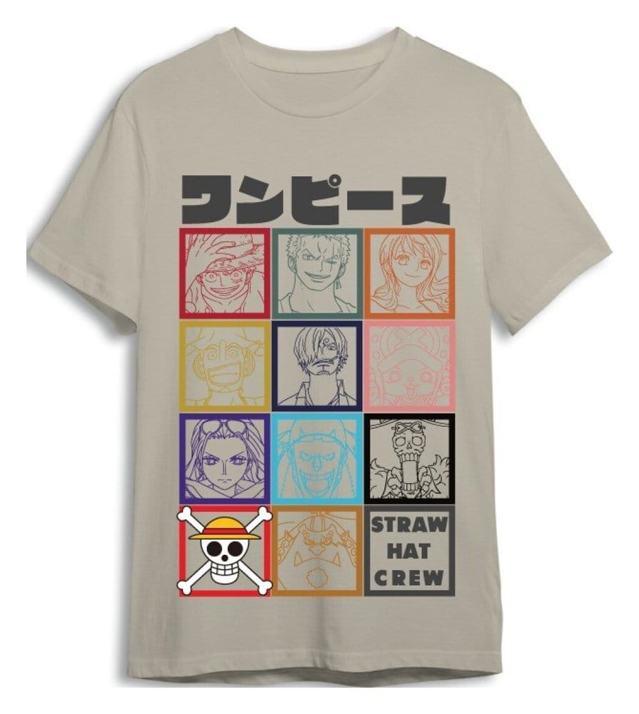 One Piece T-Shirt Straw Hat Crew Sand (S)