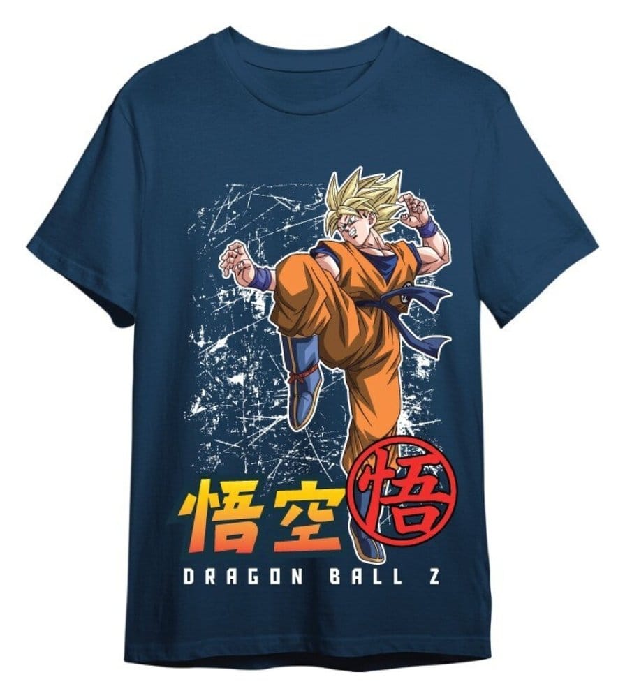 Dragon Ball Z T-Shirt Goku Super Saiyan Bleu Denim (XXL)