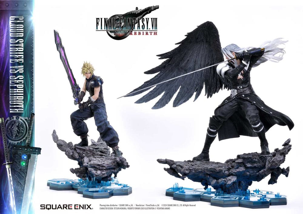 Final Fantasy VII Rebirth pack 2 statuettes 1/4 Cloud Strife vs Sephiroth 69 cm