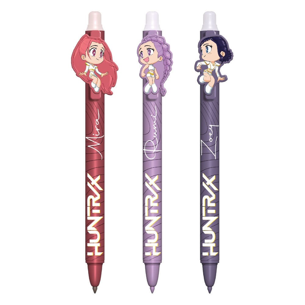 KPop Demon Hunters pack 3 stylos à bille à encre gel Erasable
