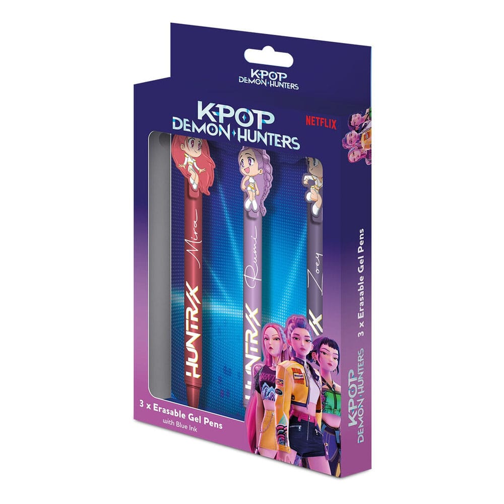 KPop Demon Hunters pack 3 stylos à bille à encre gel Erasable