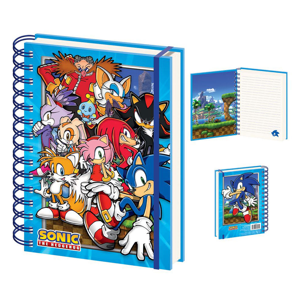 Sonic The Hedgehog cahier à spirale A5 Green Hill Zone Gang