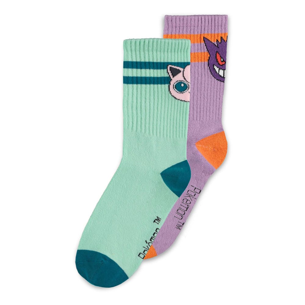 Pokémon pack 2 paires de chaussettes Heads Grey 35-38