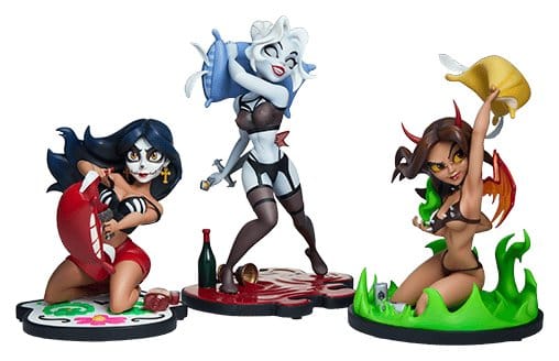 Coffin Comics Set de Statuettes de Designer Sleepover In Hell