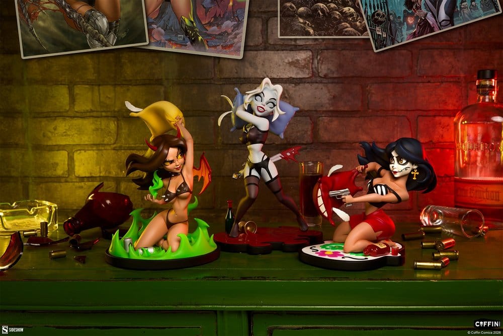 Coffin Comics Set de Statuettes de Designer Sleepover In Hell