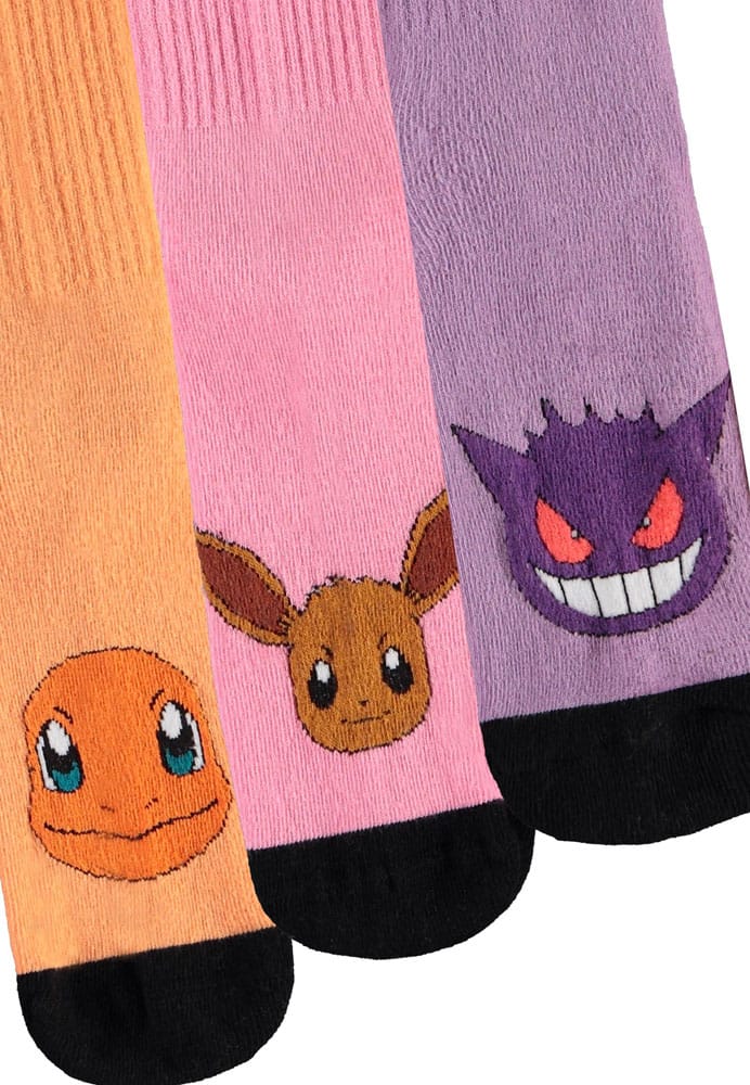 Pokémon pack 3 paires de chaussettes Heads Colormix 35-38