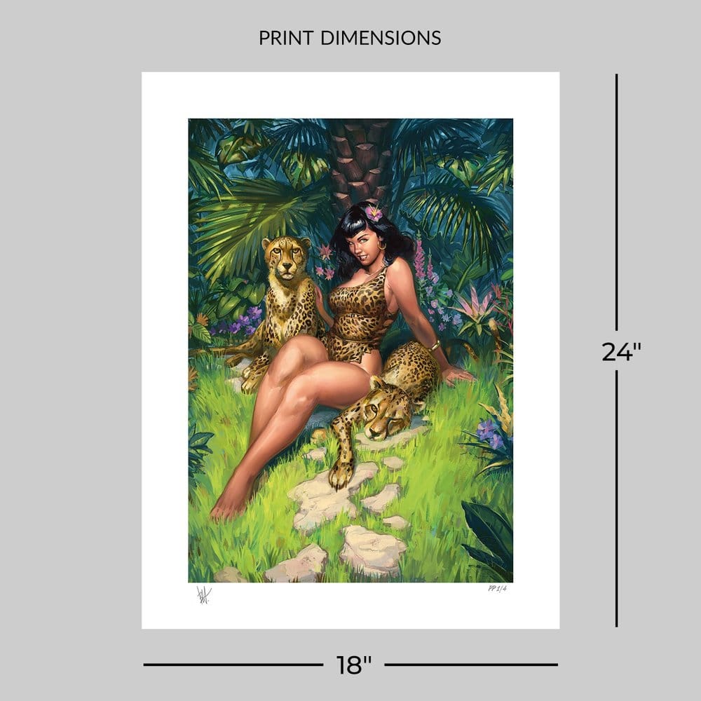 Bettie Page impression Art Print Jungle Bettie 46 x 61 cm - non encadrée