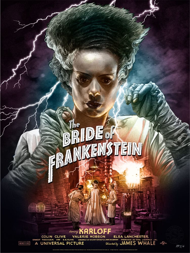 La Fiancée de Frankenstein Art Print Bride of Frankenstein (Color Variant) by Ruiz Burgos 61 x 46 cm - non encadrée
