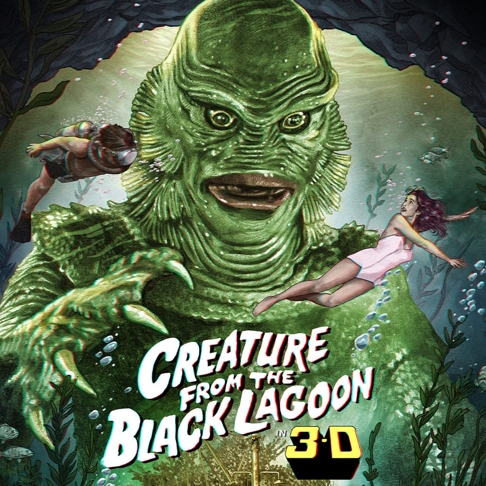 L'Étrange Créature du lac noir impression Art Print Creature from the Black Lagoon (3D Variant) by Ruiz Burgos 61 x 46 cm - non encadrée