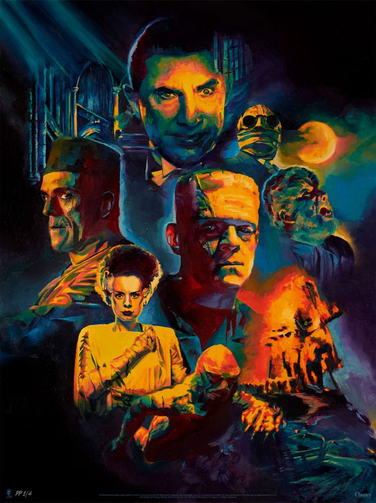Universal Monsters Art Print Collage by Chris Valentine 61 x 46 cm - non encadrée