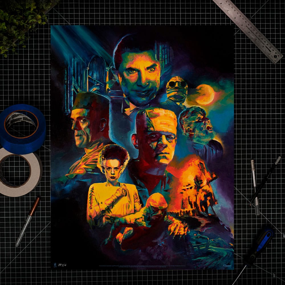 Universal Monsters Art Print Collage by Chris Valentine 61 x 46 cm - non encadrée