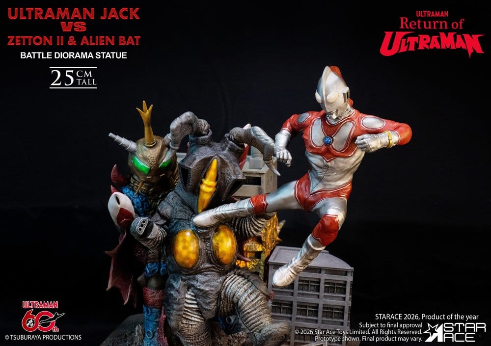 Return of Ultraman statuette 1/8 Ultraman Jack vs Zetton II & Alien Bat Battle scene 25 cm