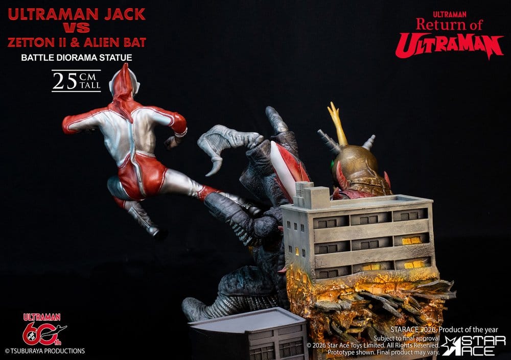 Return of Ultraman statuette 1/8 Ultraman Jack vs Zetton II & Alien Bat Battle scene 25 cm