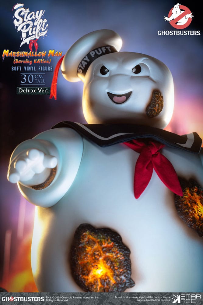 Ghostbusters statuette Soft Vinyl Stay Puft Marshmallow Man Burnign Edition Deluxe Version 30 cm