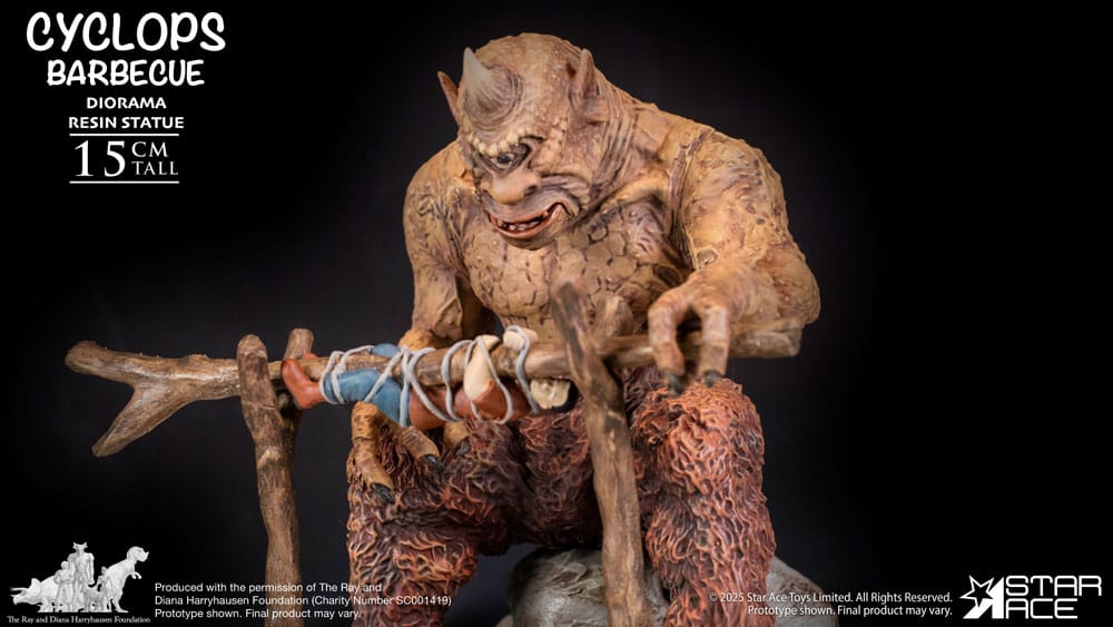 Ray Harryhausen statuette 1/8 Cyclops Barbecue Scene 17 cm