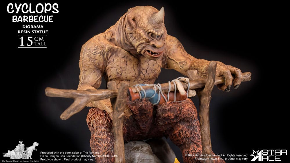 Ray Harryhausen statuette 1/8 Cyclops Barbecue Scene 17 cm
