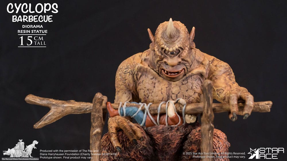 Ray Harryhausen statuette 1/8 Cyclops Barbecue Scene 17 cm