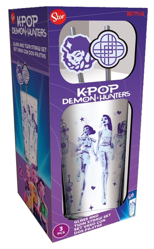 KPop Demon Hunters verre tumbler avec pailles 485 ml