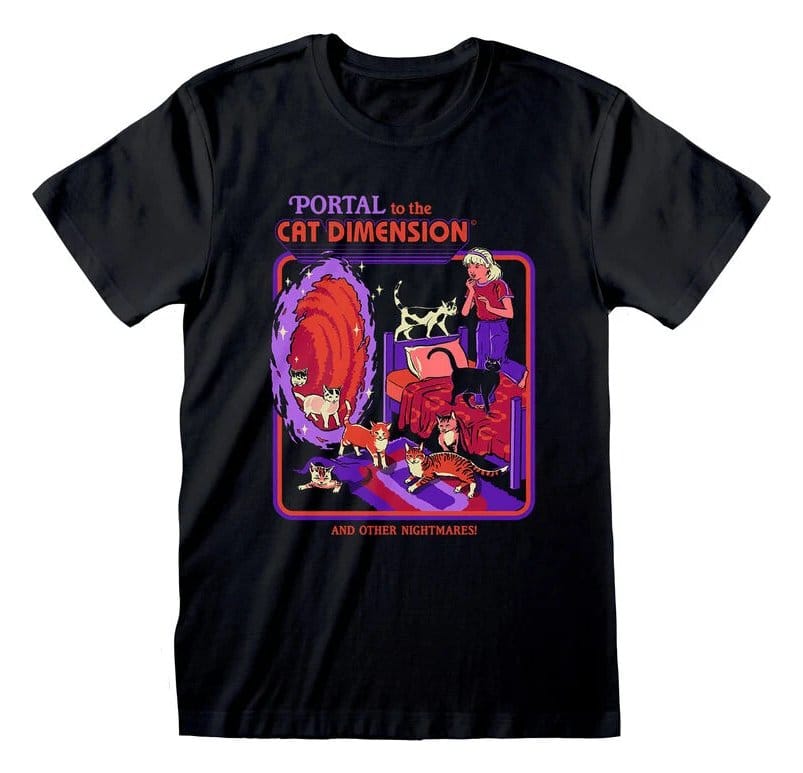 Steven Rhodes T-Shirt Cat Dimension Black (XL)