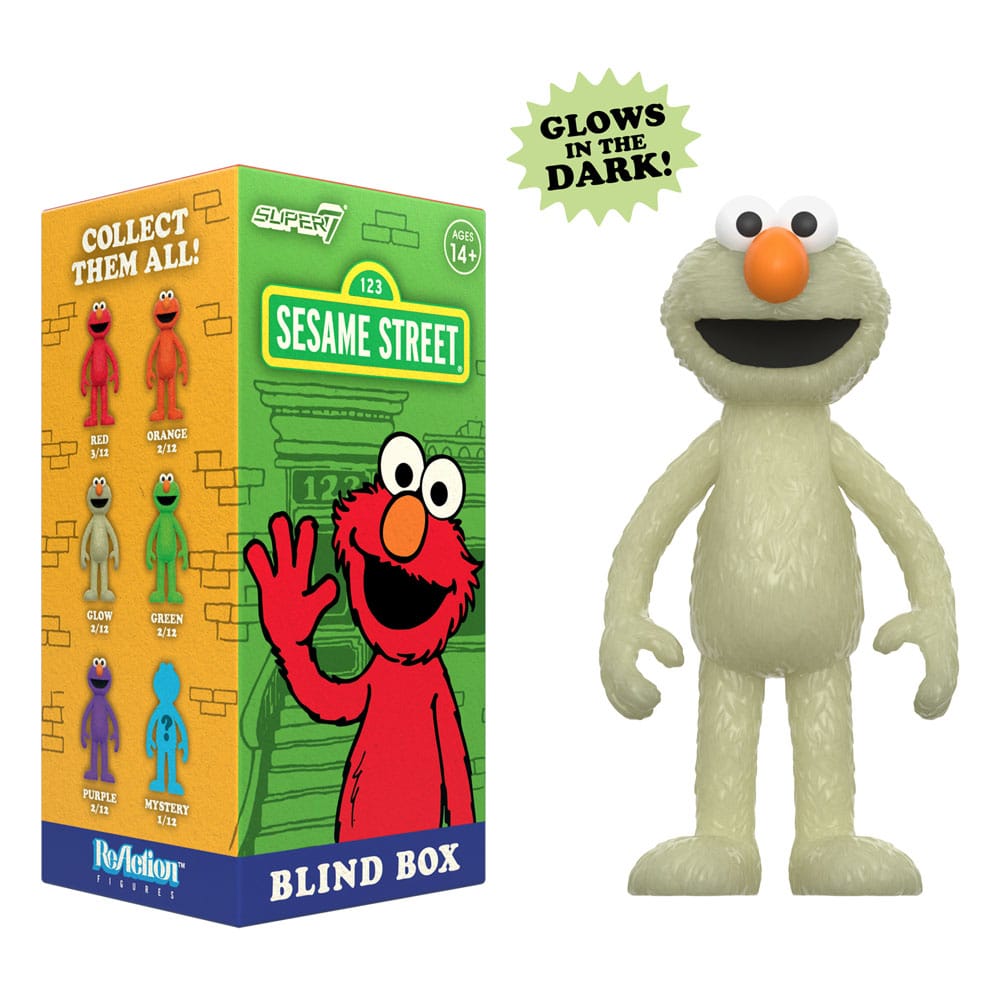 1, Rue Sésame présentoir boîte-mystère figurines ReAction Wave 04 Elmo 10 cm (12)
