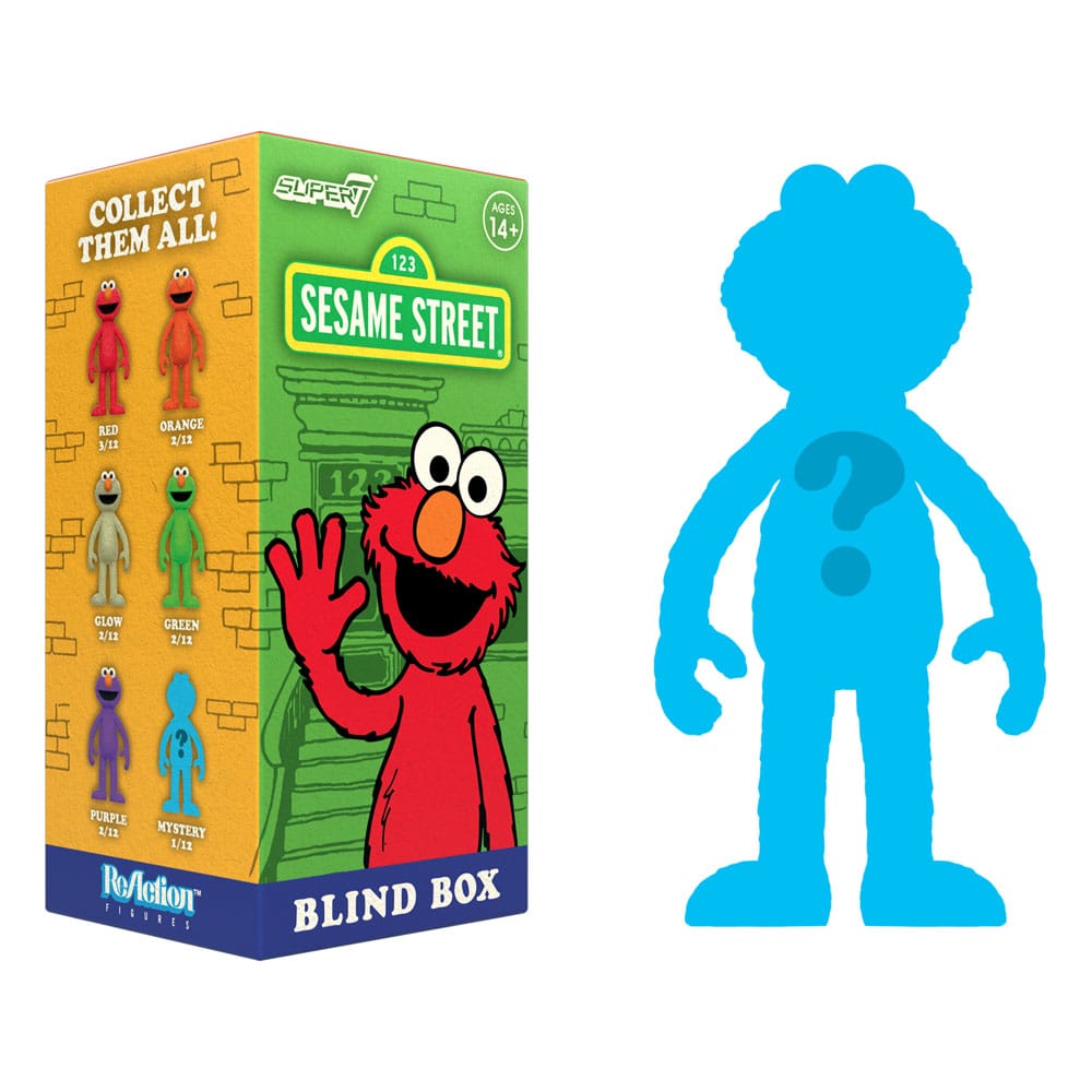 1, Rue Sésame présentoir boîte-mystère figurines ReAction Wave 04 Elmo 10 cm (12)