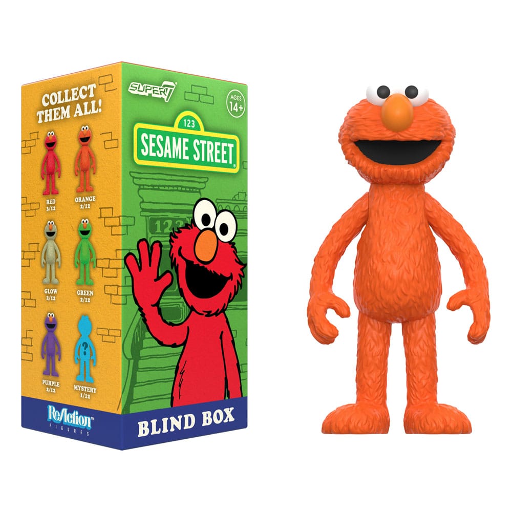 1, Rue Sésame présentoir boîte-mystère figurines ReAction Wave 04 Elmo 10 cm (12)