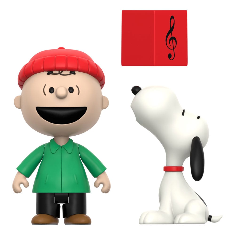Peanuts pack 2 figurines ReAction Brown and Snoopy (Caroling) 10 cm
