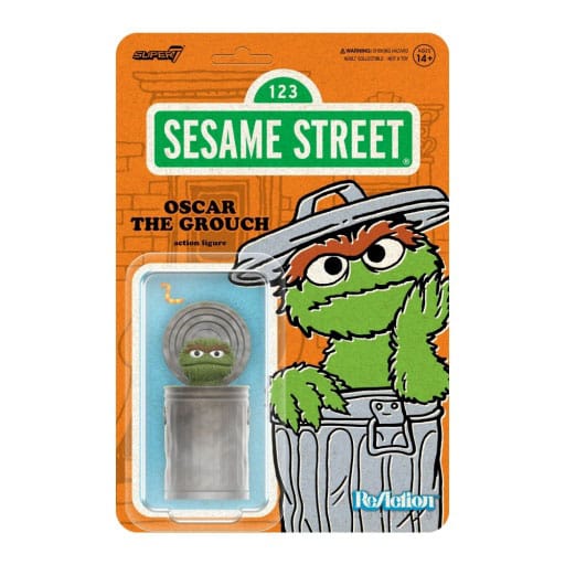 1, Rue Sésame figurine ReAction Wave 02 Oscar the Grouch 10 cm