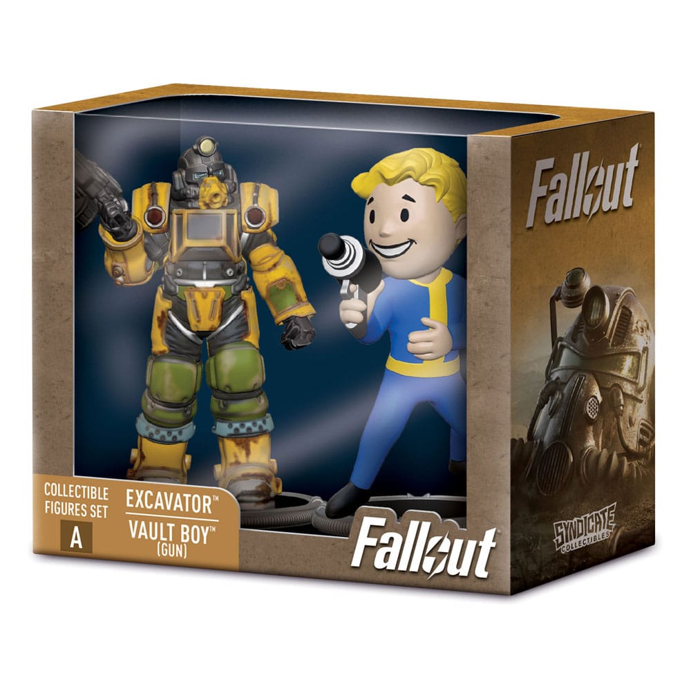 Fallout pack 2 figurines Set A Excavator & Vault Boy (Gun) 7 cm
