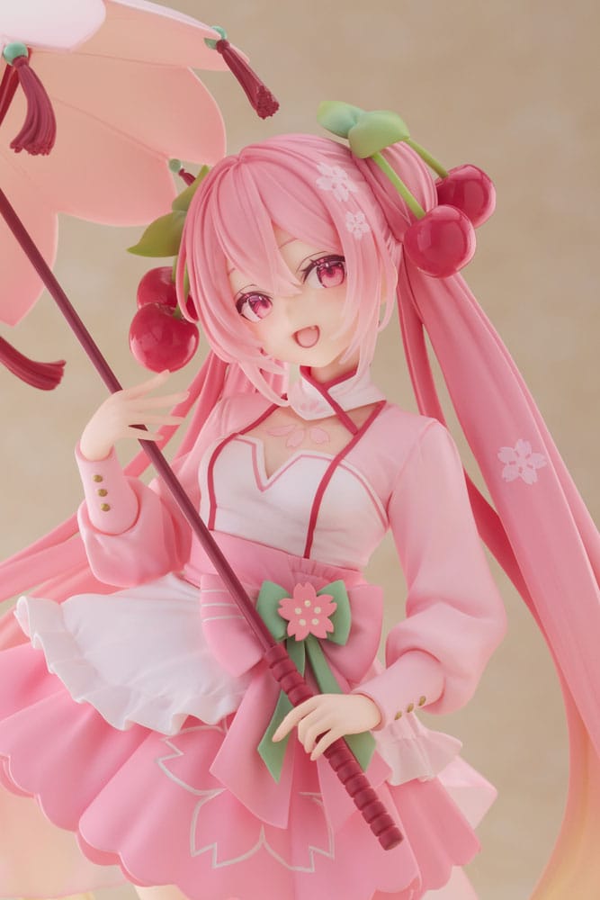 Hatsune Miku AMP statuette PVC Newley Written Sakura Miku Sakura Dress Ver. 21 cm