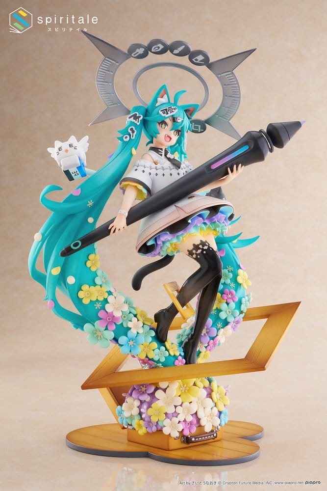 Hatsune Miku x Naoki Saito statuette PVC 1/7 My Figure Making! The Painter Ver. 34 cm