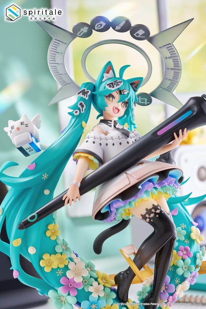 Hatsune Miku x Naoki Saito statuette PVC 1/7 My Figure Making! The Painter Ver. 34 cm