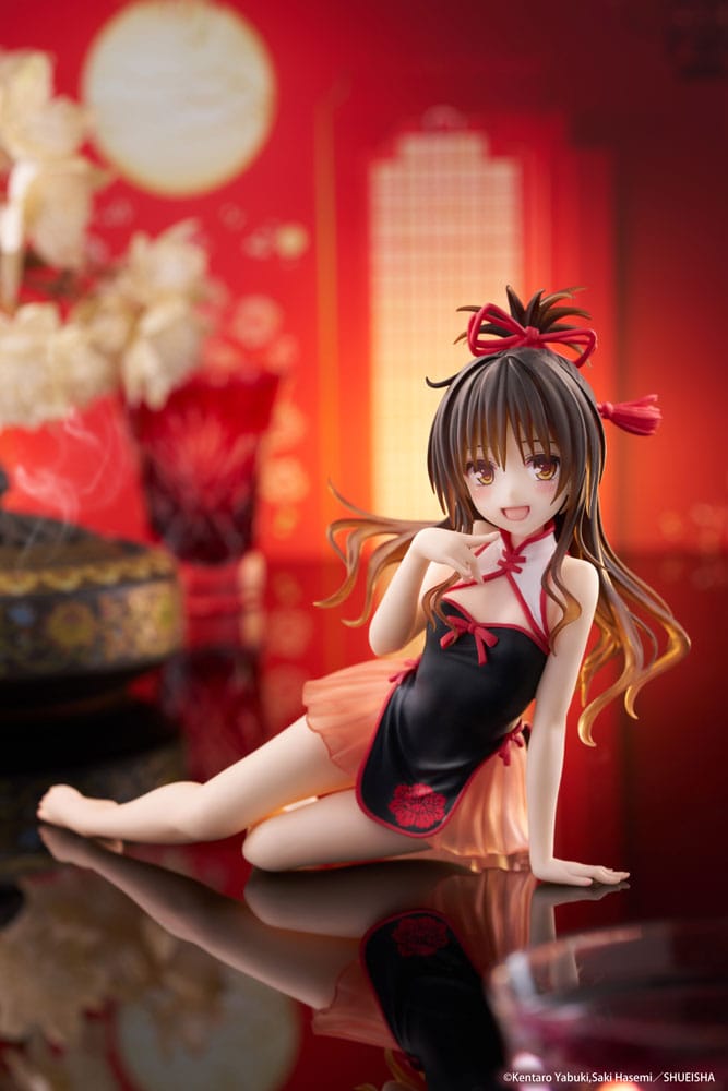 To Love-Ru Darkness statuette PVC Desktop Cute Figure Mikan Yuki Chinese Dress Ver. 13 cm