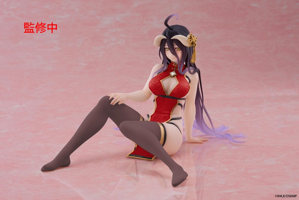 Overlord statuette PVC Desktop Cute Figure Albedo Chinese Dress Ver. Renewal 13 cm