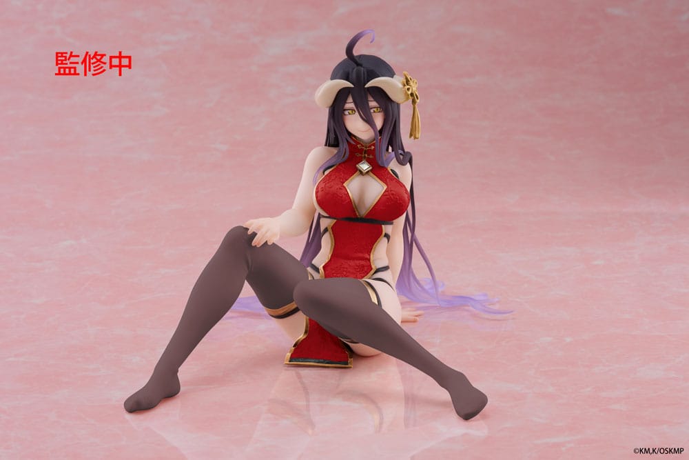 Overlord statuette PVC Desktop Cute Figure Albedo Chinese Dress Ver. Renewal 13 cm