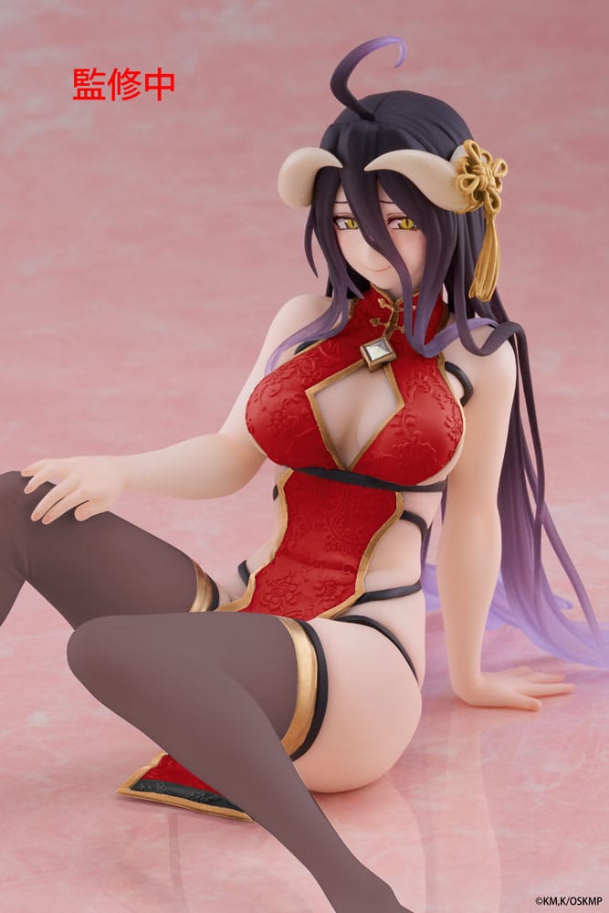 Overlord statuette PVC Desktop Cute Figure Albedo Chinese Dress Ver. Renewal 13 cm